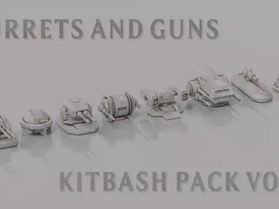 Sci-Fi Turrets and Guns Pack Vol2 - Star Wars 3D model