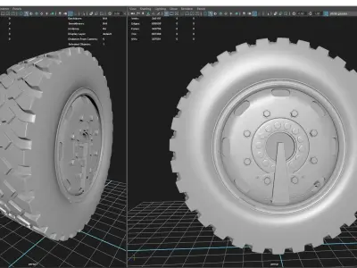 wheel tire and Free 3D model