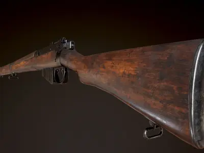 Lee Enfield WW2 Rifle PBR Low-poly 3D model