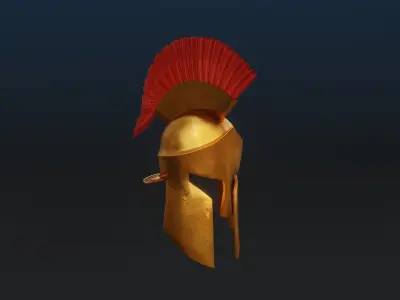 Ancient greek helmet Low-poly 3D model