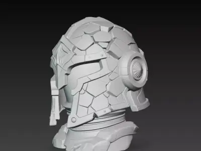 Lava Forge Helmet STL Sci Fantasy Armor Mask 3D print model