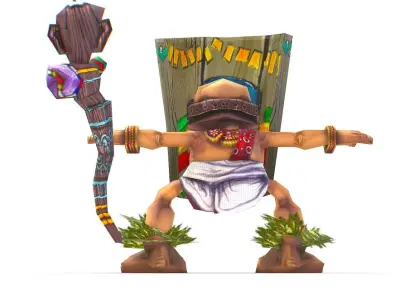 Low Poly Cartoon Creature Mask Low-poly 3D model