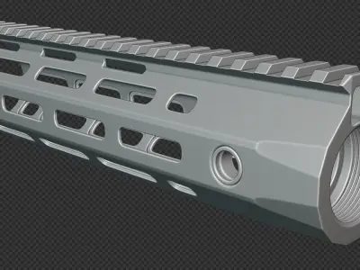 AR-15 KAC URX4 85Inch M-LOK Handguard Low-poly 3D model