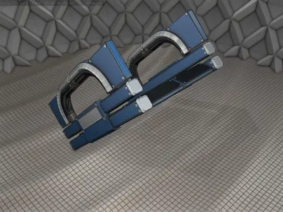 Sci-Fi Stairs - 3 - Blue Version  Low-poly 3D model