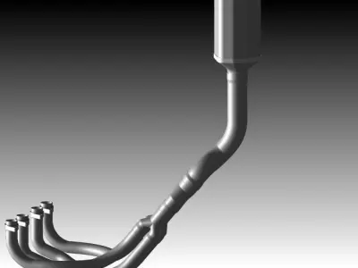 Kawasaki Z750 Exhaust 3D model