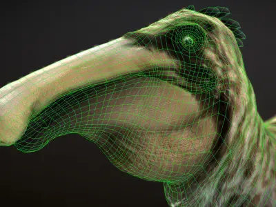 Deinocheirus Low-poly 3D model