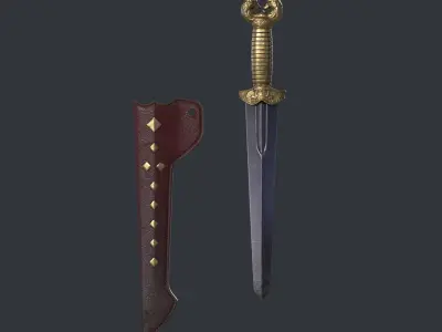 SubD Scythian Sword - 01 3D model