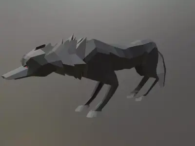 lowpoly wolf Free low-poly 3D model