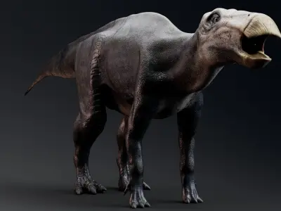 Dinosaur Shantungosaurus - Unreal Engine - Unity Low-poly 3D model