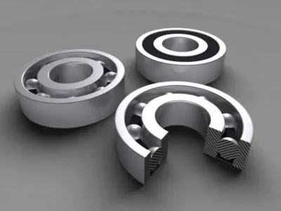 Bearing three ball bearings 3D model