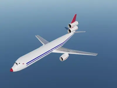 4-Engine Widebody Jetliner - Quad jet Concept Low-poly 3D model
