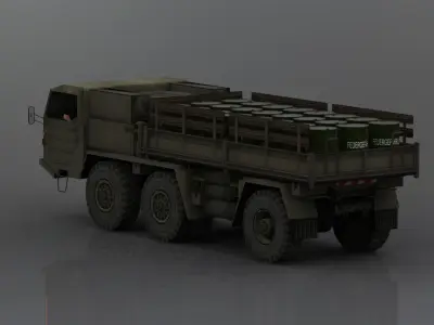 Military Truck Transport Low-poly 3D model
