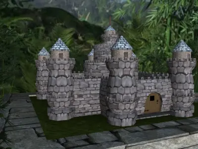 Medieval Castle Stone Palace Low-poly 3D model