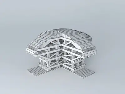 Reinforcement wooden structure Free 3D model