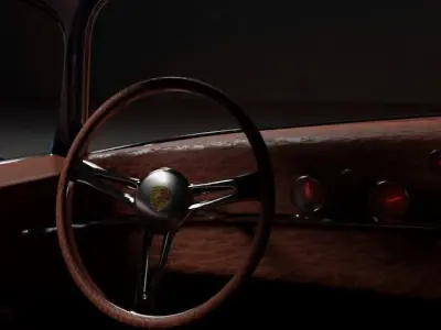 porsche jet car with detachable wings 3D model