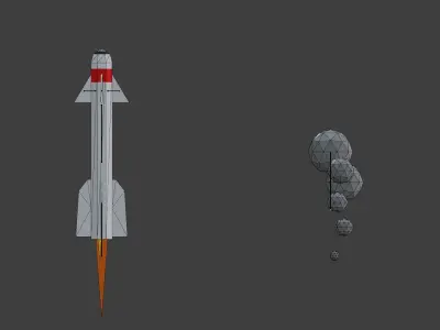 Low Poly Heatseeking Missile for Mobile Games Low-poly 3D model