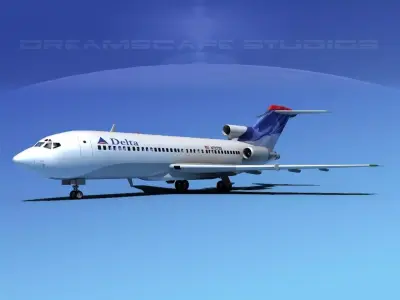 Boeing 727-100 Delta Airlines 3 3D model