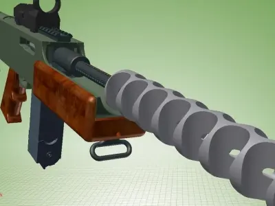 Suppressed Ruger10-22 Free 3D model