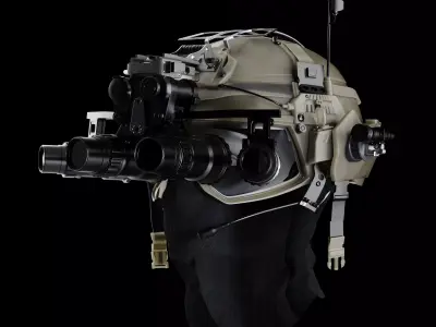 Military helmet with night vision device 3D model