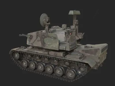 3 coatings of USA ARMY M247 self-propelled anti-aircraft gun Low-poly 3D model