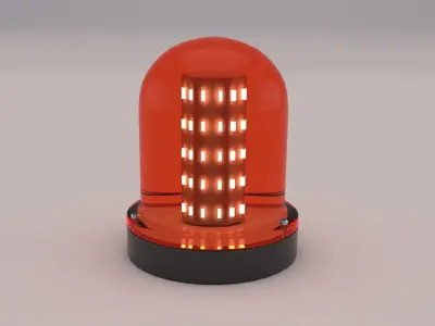 Warning Light Blue Orange Red Low-poly 3D model
