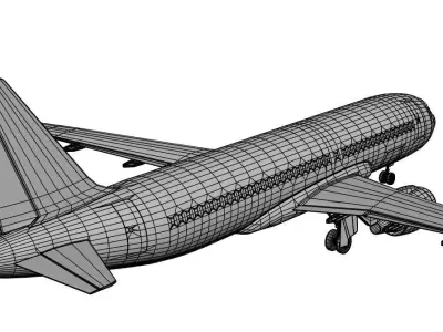 Big plane for transport people 3D model