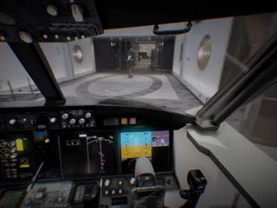 Boeing 737 Max Airplane Cockpit Low-poly 3D model