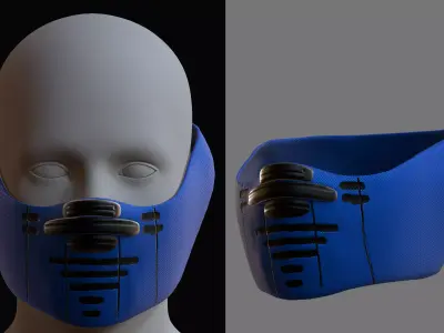 Gas mask helmet 3d model scifi Low-poly  Low-poly 3D model 562