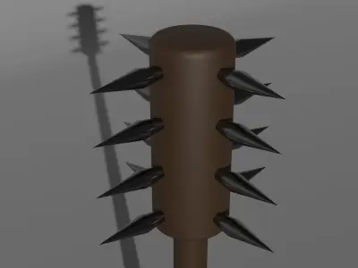 MIDDLE AGE WOOD MACE Free low-poly 3D model