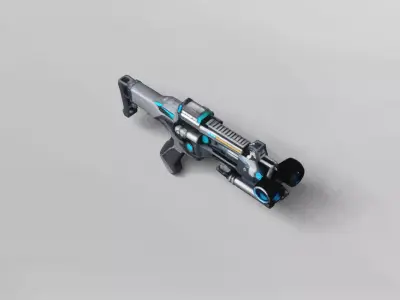 Futuristic Tactical Energy Rifle 3D Model 3D model