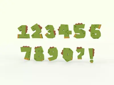 Numbers Animal Dinosaur v001 Low-poly 3D model