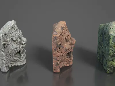 Ancient Khmer Statue23-250523 Low-poly 3D model