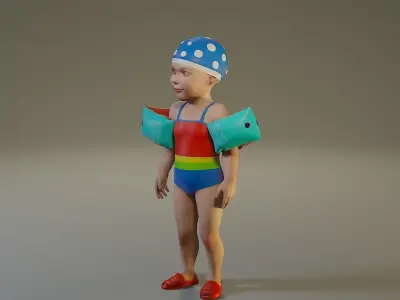 SwwimmingPool Child Female ACC0203001 Low-poly 3D model