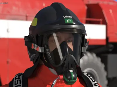 Firefighter Fully Equipped Rigged 3D model