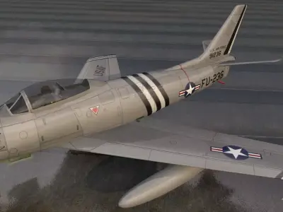 North American F-86A Sabre 3D model