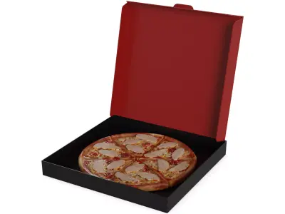 Pasties dumplings and pizzas BBQ Chicken Pizza 3D model