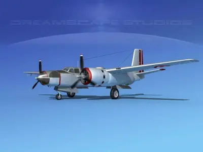 Douglas B-26C Invader Peru 3D model