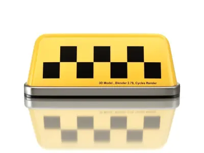Taxi Sign Set 3D model