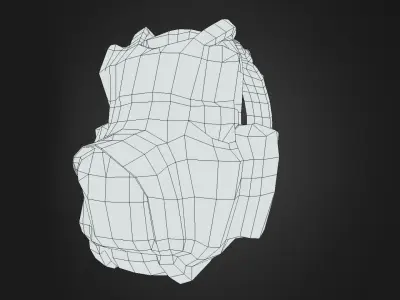 Military Tactical Backpack Low-poly 3D model