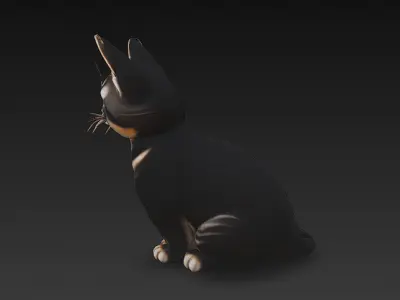 Cat Realistic 3D Model Basic - Low Poly Realistic  Low-poly 3D model