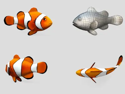 Fish Collection Animated - Game Ready Pack 2 Low-poly 3D model