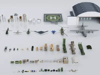 Military Mega Pack Collection - Game Ready 3D model