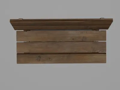 Wood Bench Low poly Game ready Low-poly 3D model