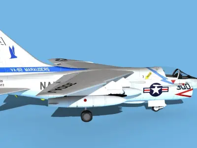 Chance Vought A-7C Corsair II V18 USN 3D model