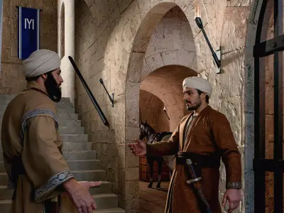 Medieval Dungeon Corridor - PBR Textures -D5 Render Scene 3D model