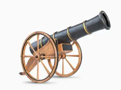 Iron Field Cannon Low-poly 3D model