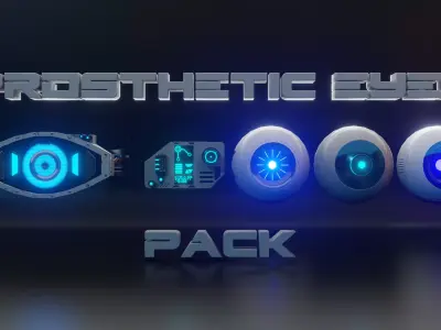 Prosthetic eyes pack 2 Low-poly 3D model