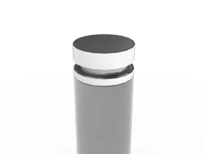 Grey Stainless Steel Bollard 3D model