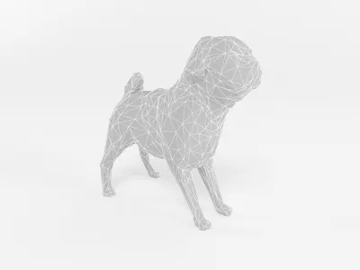 Pug Low Poly Mammal Dog Animal Lowpoly Low-poly 3D model