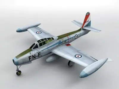  F84-G Thunderjet Jet Aircraft 3D model